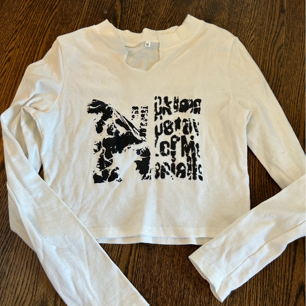 Cropped printed tee